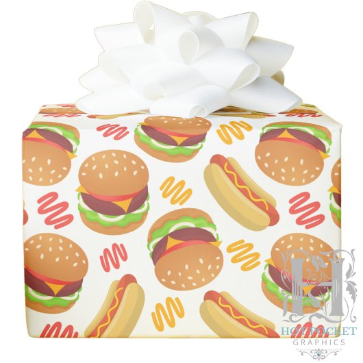 Hamburger und Hot Dogs Geschenkpapier