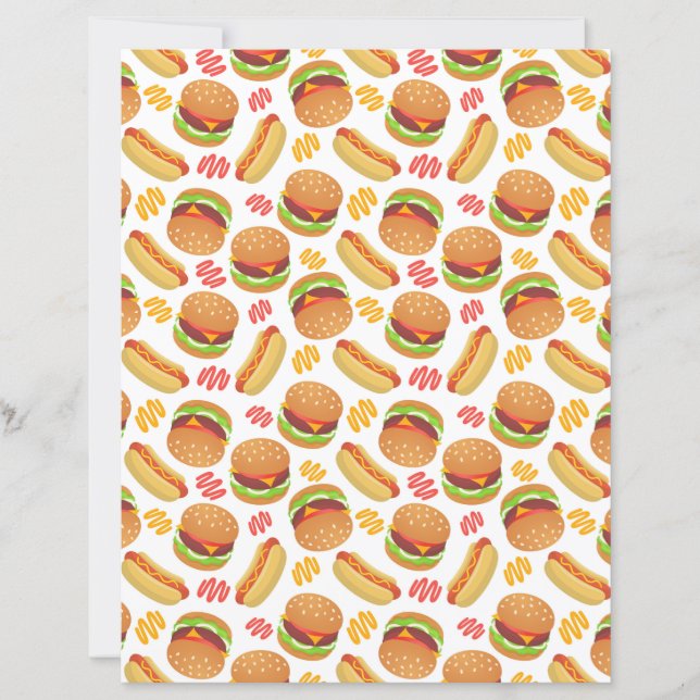 Hamburger und Hot Dogs Scrapbook Papier (Vorderseite)