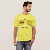 Hamburger-und Käse-"wahre Liebe-" Shirt (Licht) (Vorne ganz)