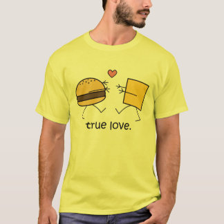 Hamburger-und Käse-"wahre Liebe-" Shirt (Licht)