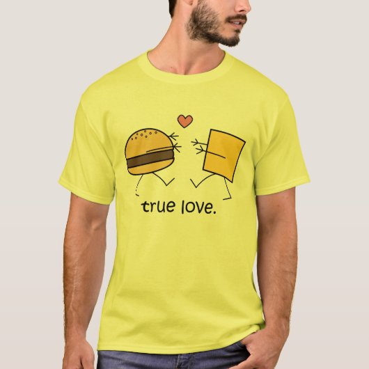 Hamburger-und Käse-"wahre Liebe-" Shirt (Licht) (Vorderseite)