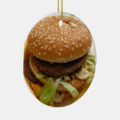 Hamburger und Pommes frites Keramikornament (Rechts)