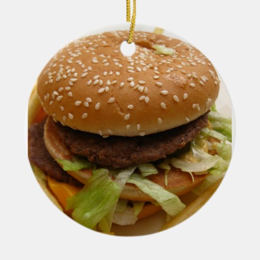 Hamburger und Pommes frites Keramikornament (Vorne)