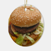 Hamburger und Pommes frites Keramikornament (Links)