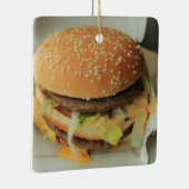 Hamburger und Pommes frites Keramikornament (Rechts)