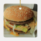 Hamburger und Pommes frites Keramikornament (Rückseite)