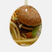Hamburger und Pommes frites Keramikornament (Rechts)
