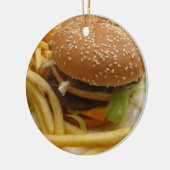 Hamburger und Pommes frites Keramikornament (Links)