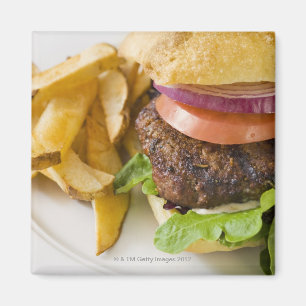 Hamburger und Pommes-Frites Magnet