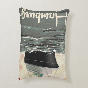 Hamburger Vintage Reiseplakat Dekokissen