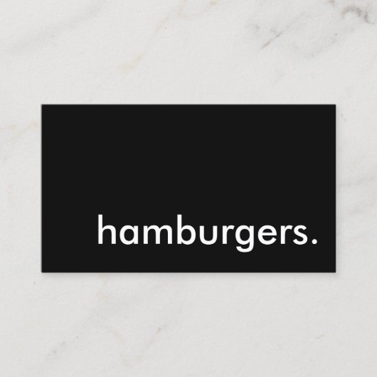 Hamburger. Visitenkarte (Vorderseite)
