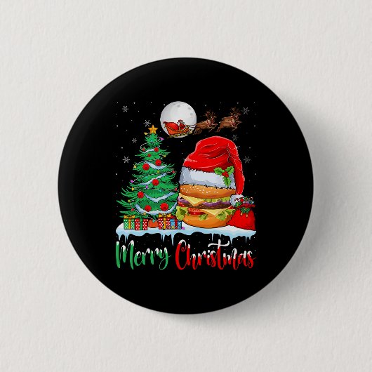 Hamburger Weihnachtsmannmütze Weihnachten - Frohe  Button (Vorderseite)