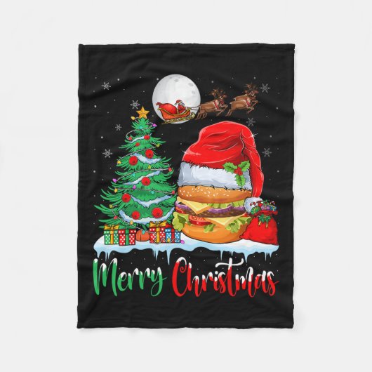 Hamburger Weihnachtsmannmütze Weihnachten - Frohe  Fleecedecke (Vorderseite)