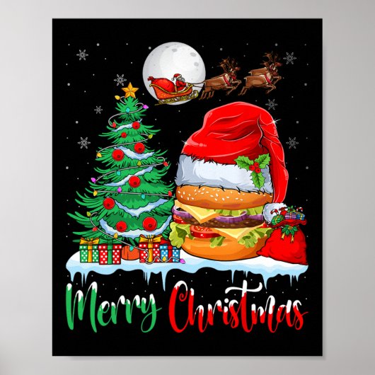 Hamburger Weihnachtsmannmütze Weihnachten - Frohe Poster (Vorne)