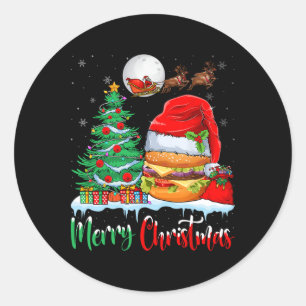 Hamburger Weihnachtsmannmütze Weihnachten - Frohe Runder Aufkleber