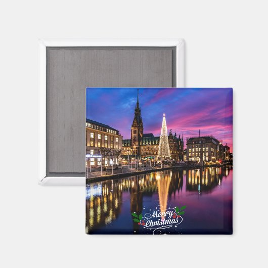 Hamburger Weihnachtsmarkt Magnet (Vorderseite/Rückseite)