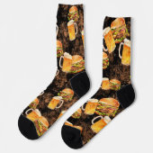 Hamburgerbier auf dunkel gesprenkelt socken (Linkes Detail)