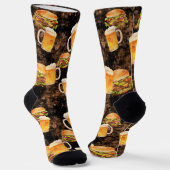Hamburgerbier auf dunkel gesprenkelt socken (Gewinkelt)