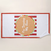 Hamburgerbun niedliches, weiß gestreiftes Café nie Strandtuch (Vorderseite)