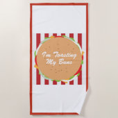 Hamburgerbun niedliches, weiß gestreiftes Café nie Strandtuch (Vorderseite)