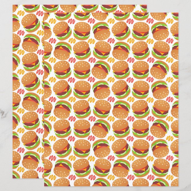 Hamburgers Scrapbook Paper (Vorne/Hinten)