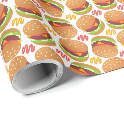 Hamburgers Wrapping Paper Geschenkpapier (Rolleneckpunkt)