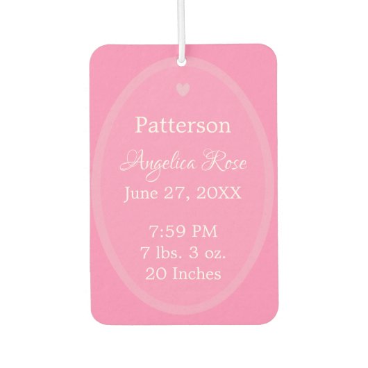 HAMbWG-Babyankündigung Air Freshener Autolufterfrischer (Vorderseite)