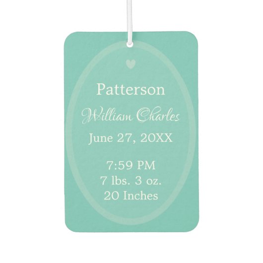 HAMbWG-Babyankündigung Air Freshener Autolufterfrischer (Vorderseite)