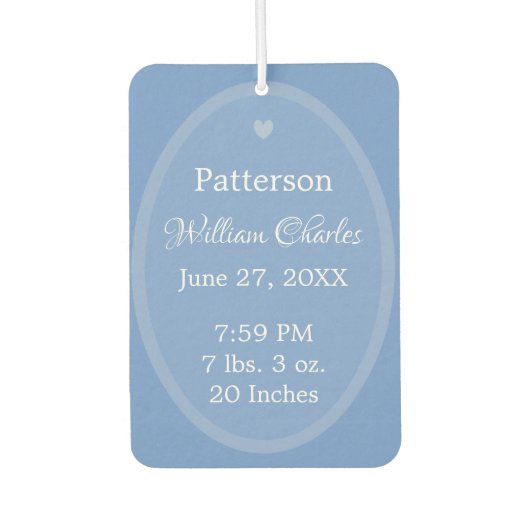 HAMbWG-Babyankündigung Air Freshener Autolufterfrischer (Vorderseite)