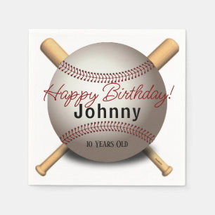 HAMbWG - Baseball & Bat Personalisiert Napkin Serviette