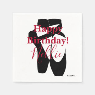 HAMbWG - Black Ballet Slipper Personalisiert Napki Serviette