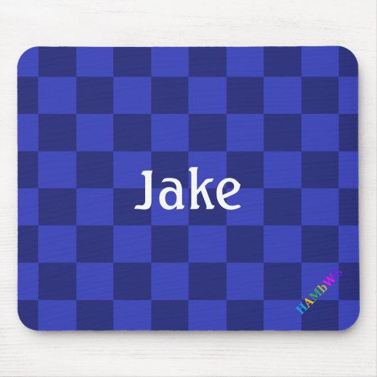 HAMbWG - ComputerMaus - Blaues Schachbrett Mousepad (Vorne)
