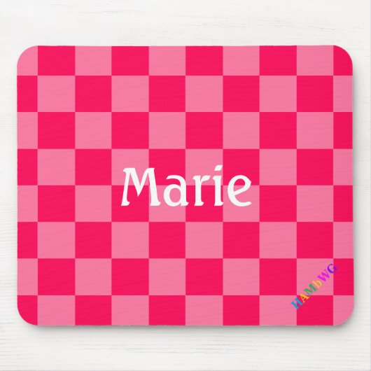 HAMbWG - ComputerMaus - Hot-Pink-Schachbrett Mousepad (Vorne)