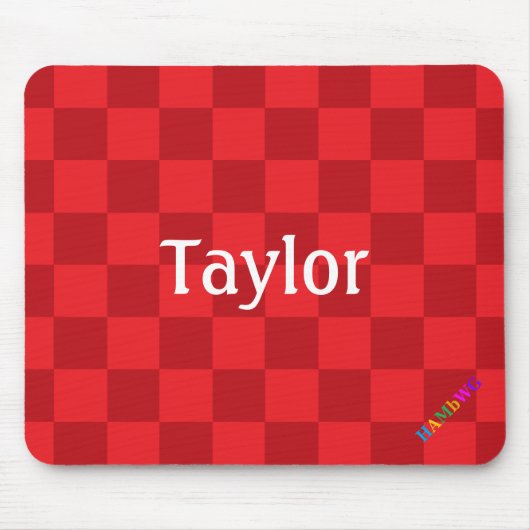 HAMbWG - ComputerMaus - Rotes Schachbrett Mousepad (Vorne)