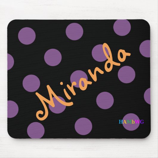 HAMbWG - Computermäuse - Polka-Punkte auf schwarz Mousepad (Vorne)