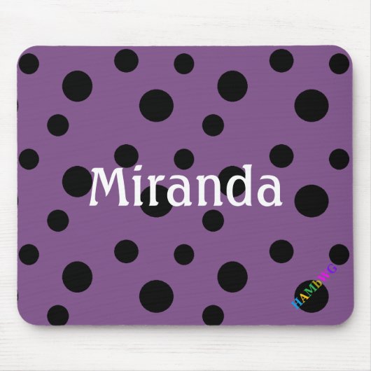 HAMbWG - Computermäuse - schwarze, verrückte Polka Mousepad (Vorne)