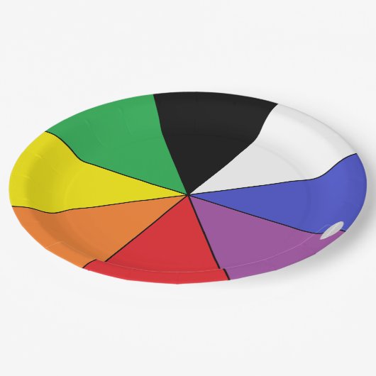 HAMbWG-Farbrad-Designpapier-Abendplatine Pappteller (Schrägansicht)