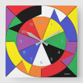 HAMbWG-Farbrad - Wall-Uhr Quadratische Wanduhr (Vorderseite)