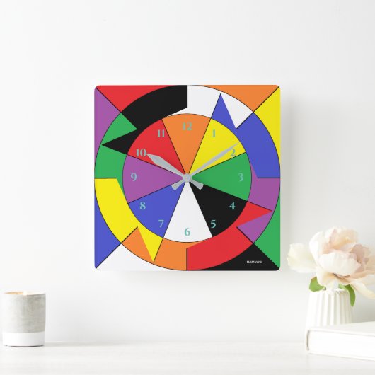 HAMbWG-Farbrad - Wall-Uhr Quadratische Wanduhr (Zuhause)