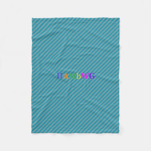 HAMbWG Fleece Blanket - Aqua Stripe (Vorderseite)