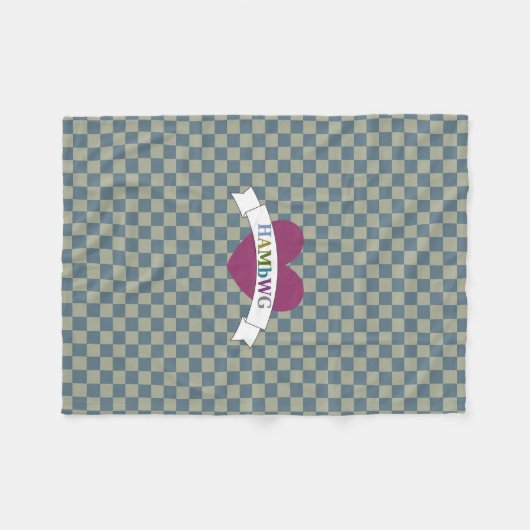 HAMbWG - Fleece Blanket - Gingham W Heart (Vorderseite (Horizontal))