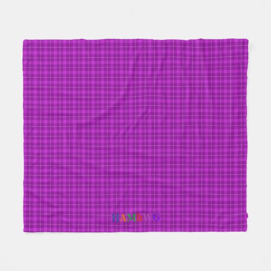HAMbWG Fleece Blanket - Violett Kariert (Vorderseite (Horizontal))