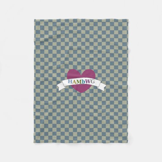 HAMbWG - Fleece-Decke - Gingham mit Herz Fleecedecke (Vorderseite)