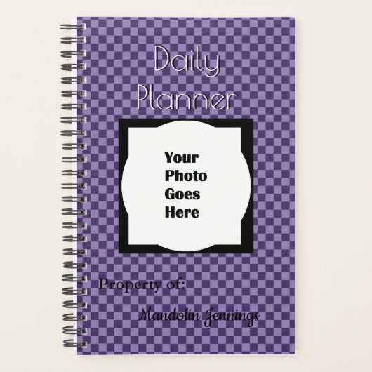 HAMbWG - Foto Daily Planner - Lila Gingham Planer (Vorderseite)