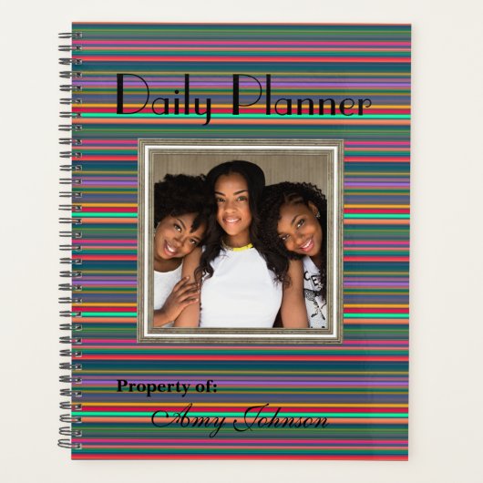 HAMbWG - Foto Daily Planner - Neon Stripe Planer (Vorderseite)