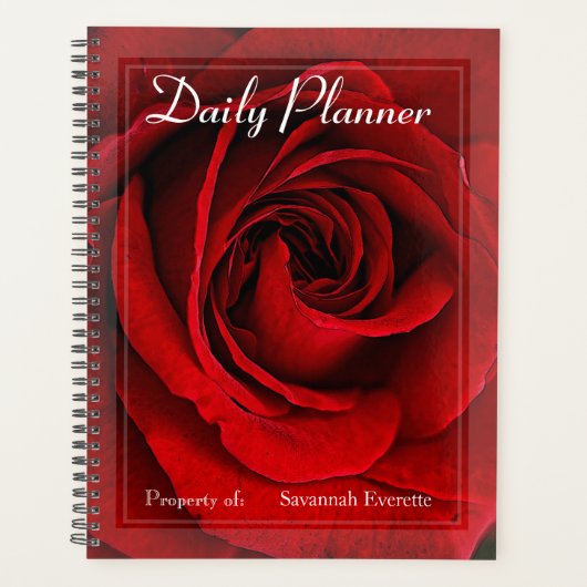 HAMbWG - Foto Daily Planner - Rote Rose Planer (Vorderseite)