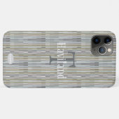 HAMbWG Gray Gold Gradient Monogram Case-Mate iPhone Hülle (Rückseite (Horizontal))