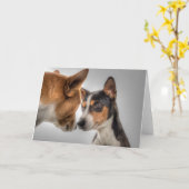 HAMbWG - Grußkarte - 2 Hunde Karte (Gelbe Blume)