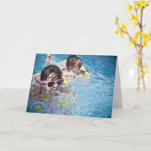 HAMbWG - Grußkarte - Junge Mädchen auf Disketten Karte (Gelbe Blume)