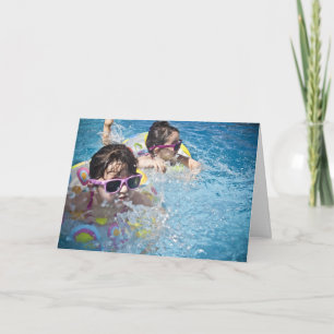 HAMbWG - Grußkarte - Junge Mädchen auf Disketten Karte